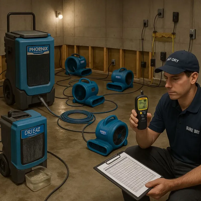 Structural Drying and Dehumidification process in McSherrystown, PA